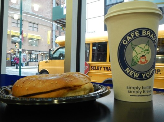 Corner cafe for bagels