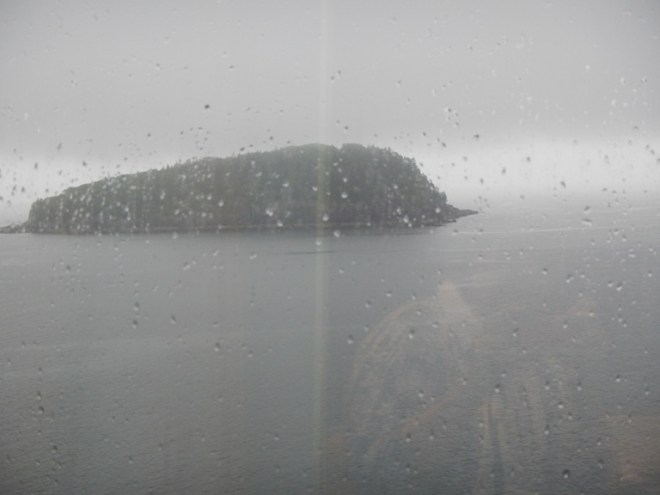 Dreary view of Bar Harbor bay